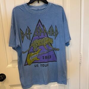 American Eagle Outfitters Light Blue Def Leppard Tee